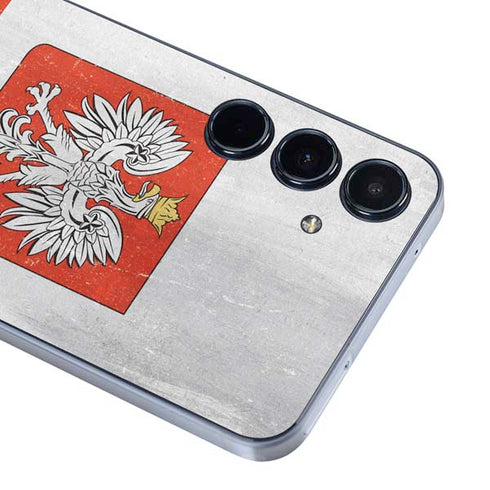 Poland Flag Distressed Galaxy A35 5G Skin