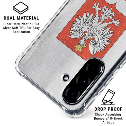 Poland Flag Distressed Galaxy A36 5G Clear Case