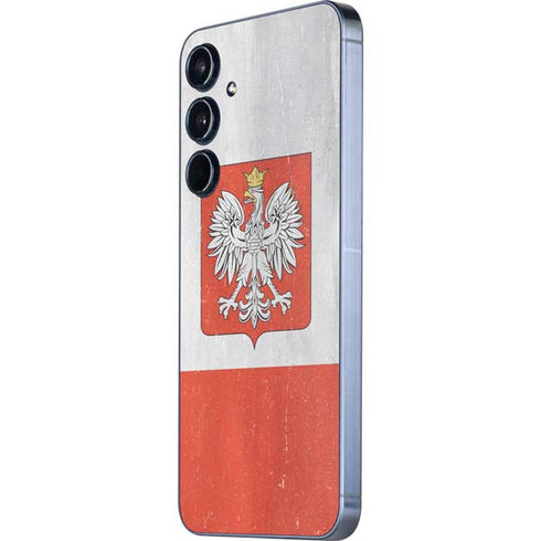 Poland Flag Distressed Galaxy A55 5G Skin