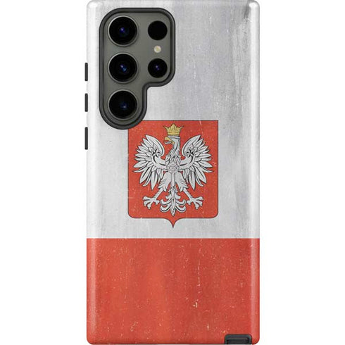 Poland Flag Distressed Galaxy S23 Ultra Pro Case