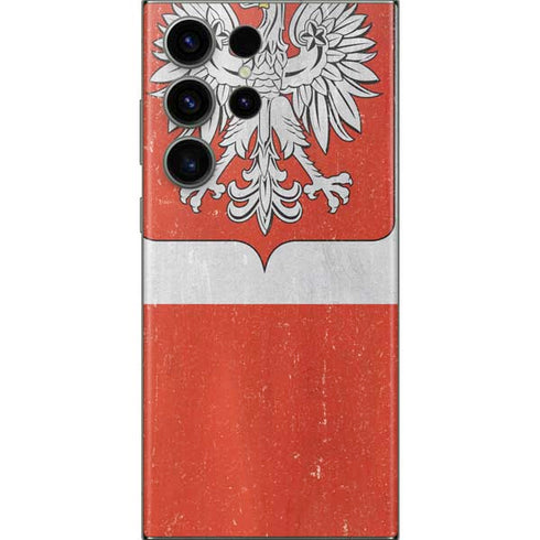 Poland Flag Distressed Galaxy Skins