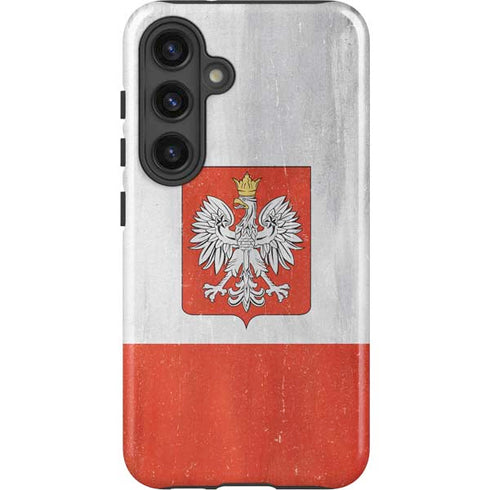 Poland Flag Distressed Galaxy S25 Plus Impact Case
