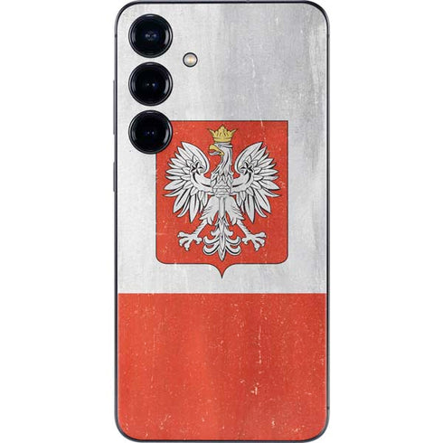 Poland Flag Distressed Galaxy S25 Plus Skin