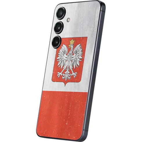 Poland Flag Distressed Galaxy S25 Skin