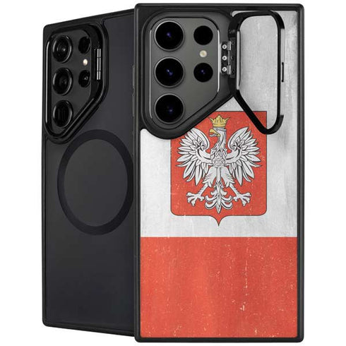 Poland Flag Distressed Galaxy S25 Ultra Kickstand Case