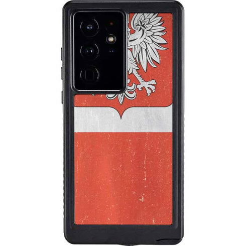 Poland Flag Distressed Galaxy S24 Ultra Waterproof Case