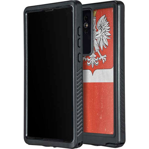 Poland Flag Distressed Galaxy S24 Ultra Waterproof Case