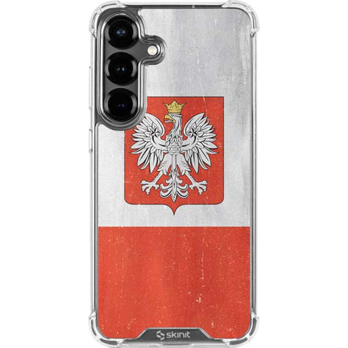 Poland Flag Distressed Galaxy S26 Plus Clear Case