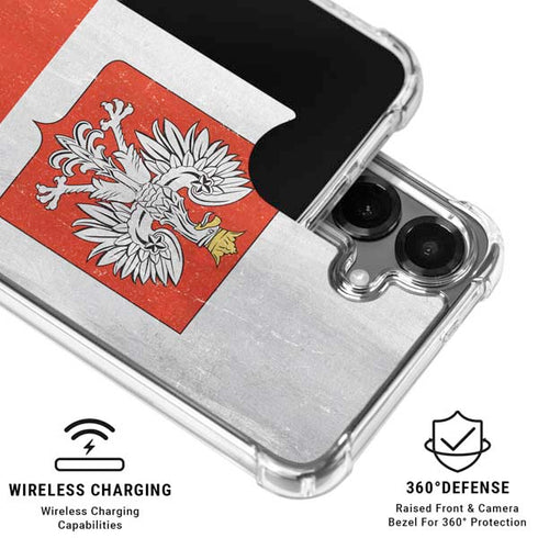 Poland Flag Distressed Galaxy S26 Plus Clear Case