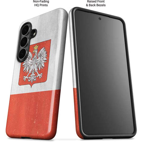 Poland Flag Distressed Galaxy S26 Plus Impact Case
