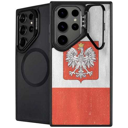 Poland Flag Distressed Galaxy S26 Ultra Kickstand Case