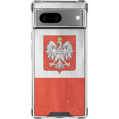 Poland Flag Distressed Google Pixel 8a Clear Case