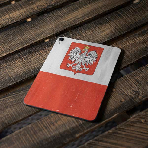 Poland Flag Distressed Apple iPad Pro Skin