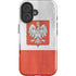 Poland Flag Distressed iPhone 16 Plus Impact Case