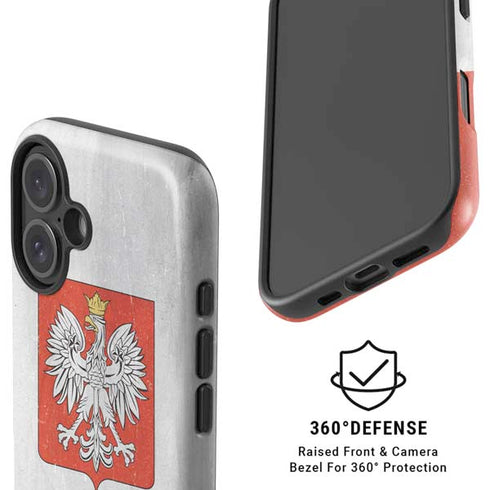 Poland Flag Distressed iPhone 16 Plus Magsafe Impact Case