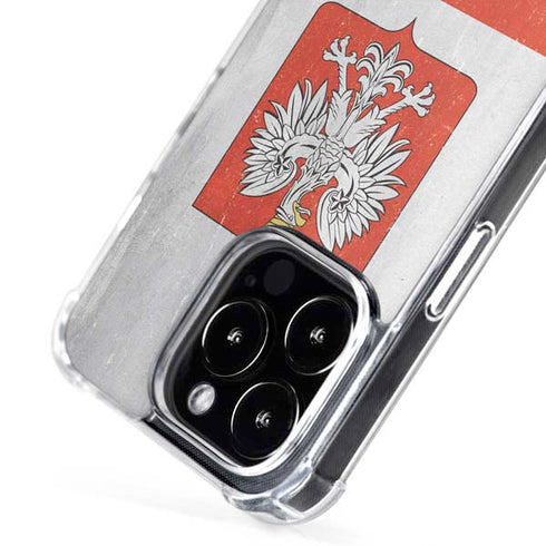Poland Flag Distressed iPhone 16 Pro MagSafe Case