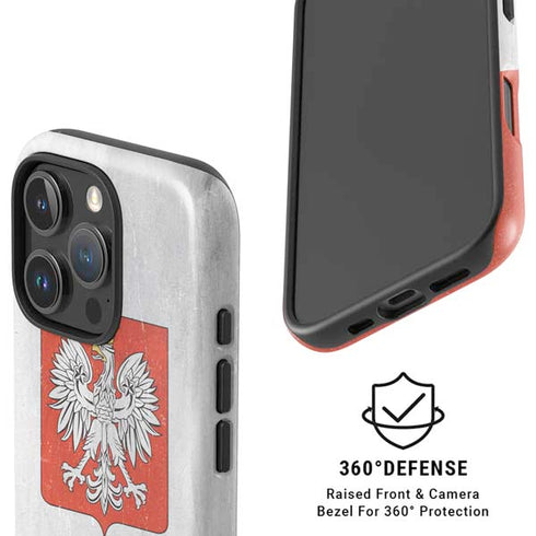 Poland Flag Distressed iPhone 16 Pro Max Magsafe Impact Case