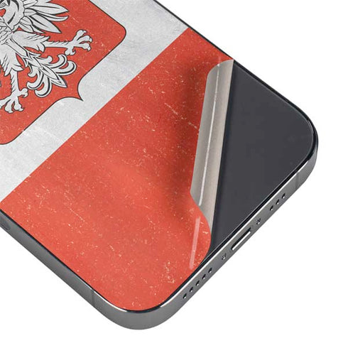 Poland Flag Distressed iPhone 16 Pro Max Skin