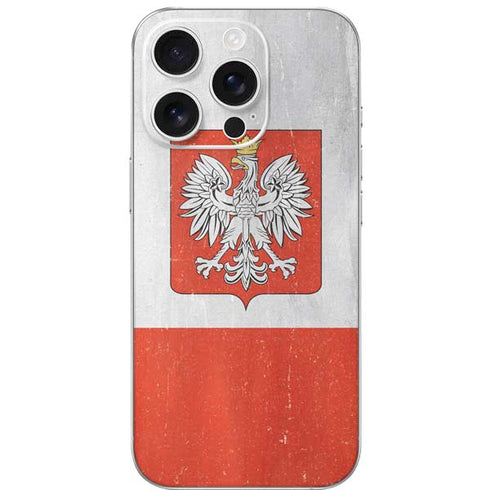 Poland Flag Distressed iPhone 16 Pro Skin