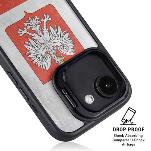 Poland Flag Distressed iPhone 16e Kickstand Case