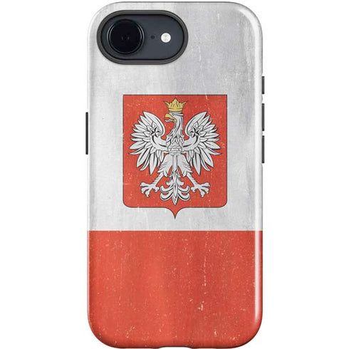 Poland Flag Distressed iPhone 16e Impact Case