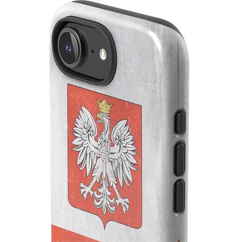 Poland Flag Distressed iPhone 16e Impact Case