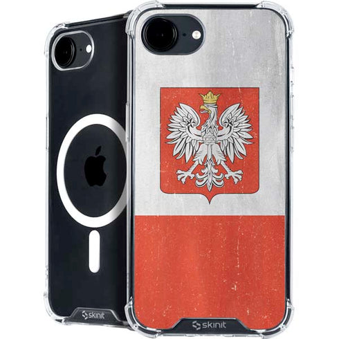 Poland Flag Distressed iPhone 16e MagSafe Case