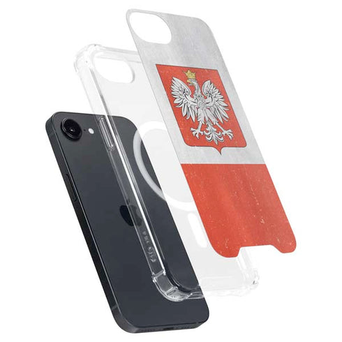 Poland Flag Distressed iPhone 16e MagSafe Case