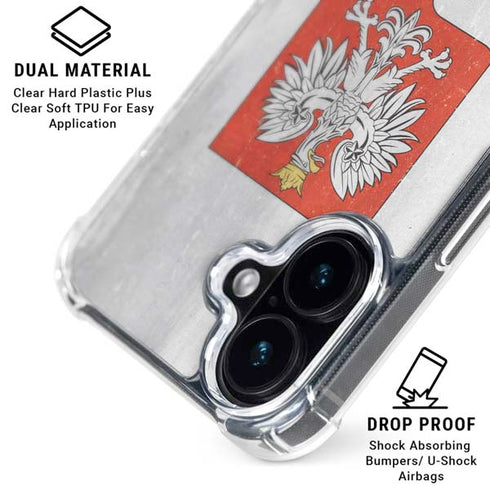 Poland Flag Distressed iPhone 17 Clear Case