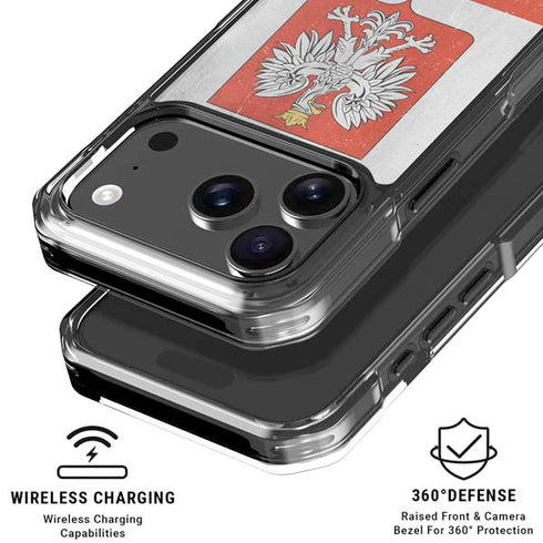 Poland Flag Distressed iPhone 18 Pro Clear Case