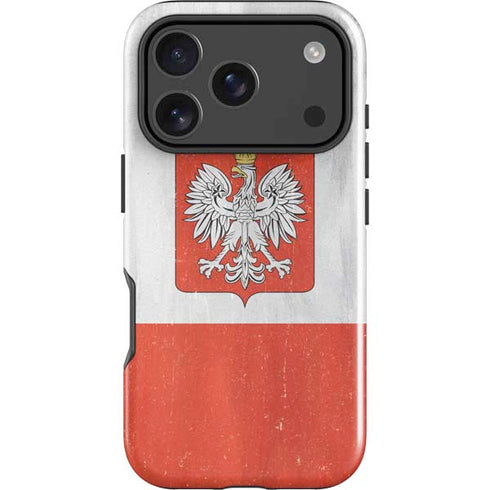 Poland Flag Distressed iPhone 18 Pro Impact Case