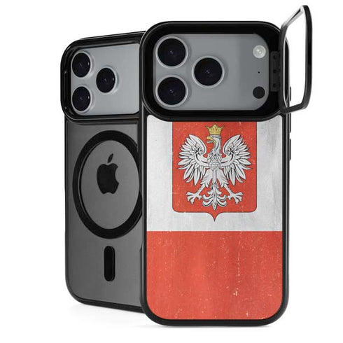 Poland Flag Distressed iPhone 18 Pro Kickstand Case