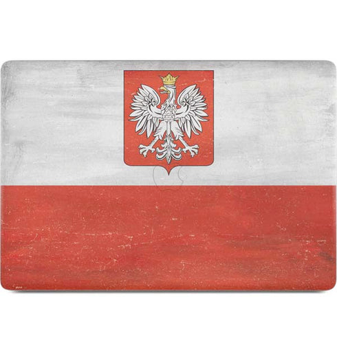 Poland Flag Distressed MacBook Skins