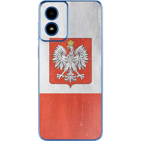 Poland Flag Distressed Moto G Play 4G (2024) Skin