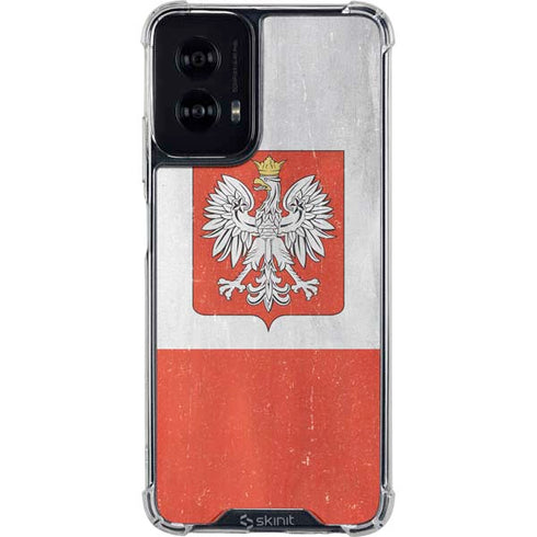 Poland Flag Distressed Moto G Power 5G (2024) Clear Case