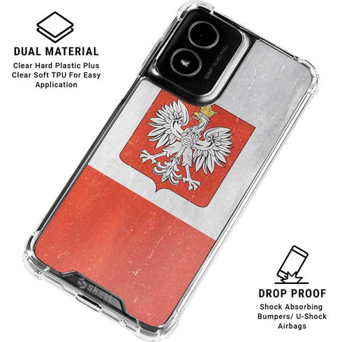 Poland Flag Distressed Moto G Power 5G (2024) Clear Case
