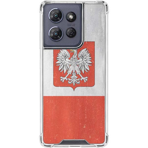 Poland Flag Distressed Moto G Power 5G (2025) Clear Case