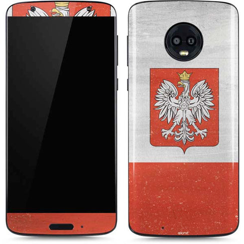 Poland Flag Distressed Moto G6 Skin