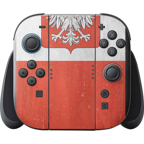 Poland Flag Distressed Nintendo Switch 2 (2025) with Joy-Con Skin