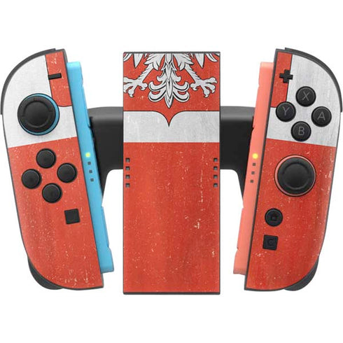 Poland Flag Distressed Nintendo Switch 2 (2025) Joy-Con Controller Skin