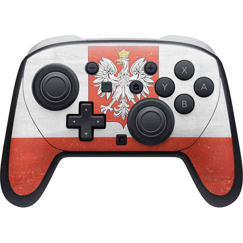 Poland Flag Distressed Nintendo Skins