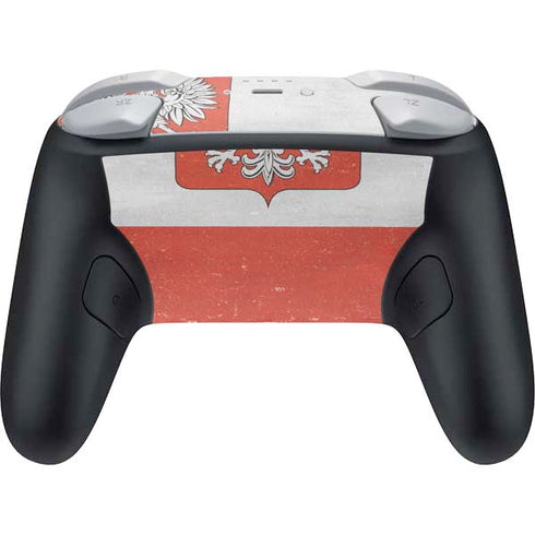 Poland Flag Distressed Nintendo Switch 2 (2025) Pro Controller Skin