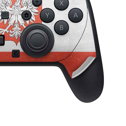 Poland Flag Distressed Nintendo Switch 2 (2025) Pro Controller Skin