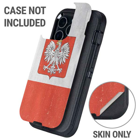 Poland Flag Distressed Otterbox Defender iPhone Skin