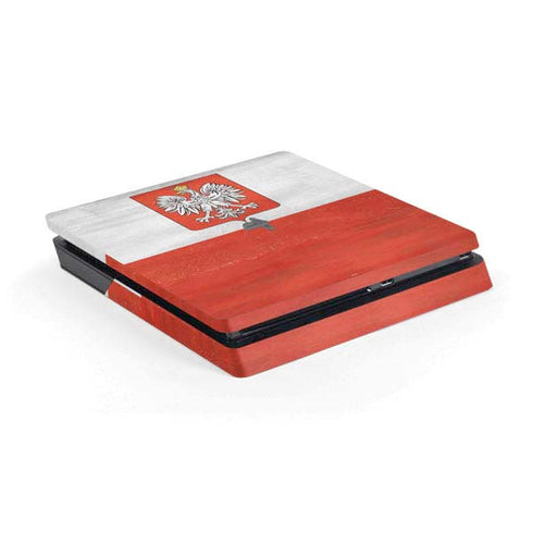 Poland Flag Distressed PS4 Slim Skin