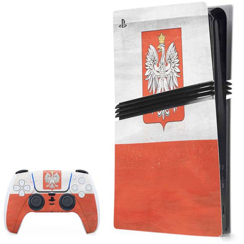 Poland Flag Distressed PlayStation PS5 Skins