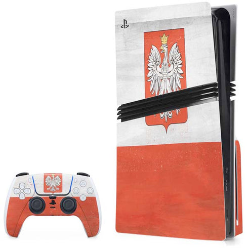 Poland Flag Distressed PlayStation PS5 Skins