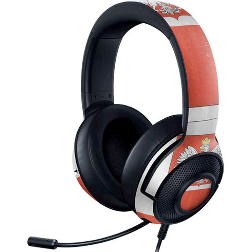 Poland Flag Distressed Razer Kraken X Skin
