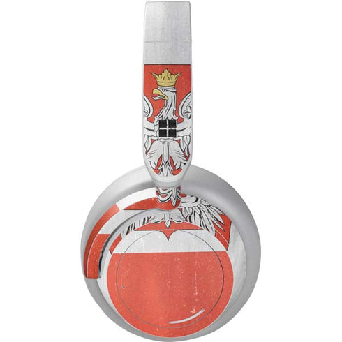 Poland Flag Distressed Surface Headphones Skin