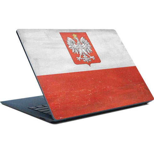 Poland Flag Distressed Surface Laptop Skin